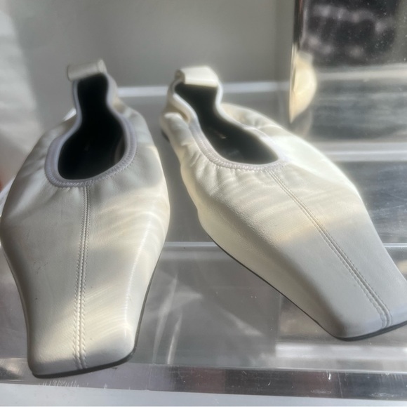 Shoes - Proenza Schouler Soft Clasic White Nappa Leather Sleek Slip On Flat Ballet Shoes